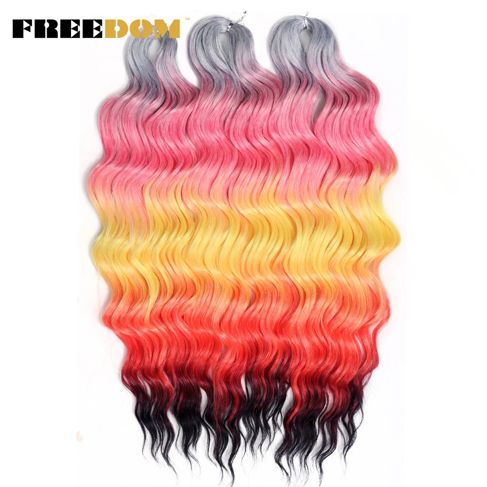 FREEDOM Synthetic Water Wave Crochet Braiding Hair 24 Inch – Ombre & Multi-Tone | 88 Colors | 300g - view 90