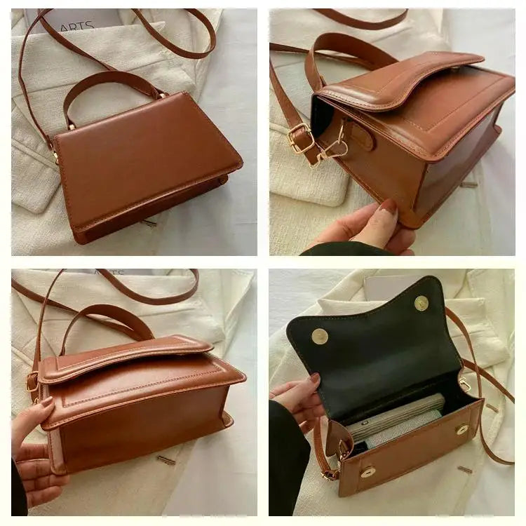 High-Quality PU Leather Handbag Purse | Women's Bag Solid Color Shoulder Crossbody Bags & Lady Messenger Small Tote for Women & Girls Luxegan