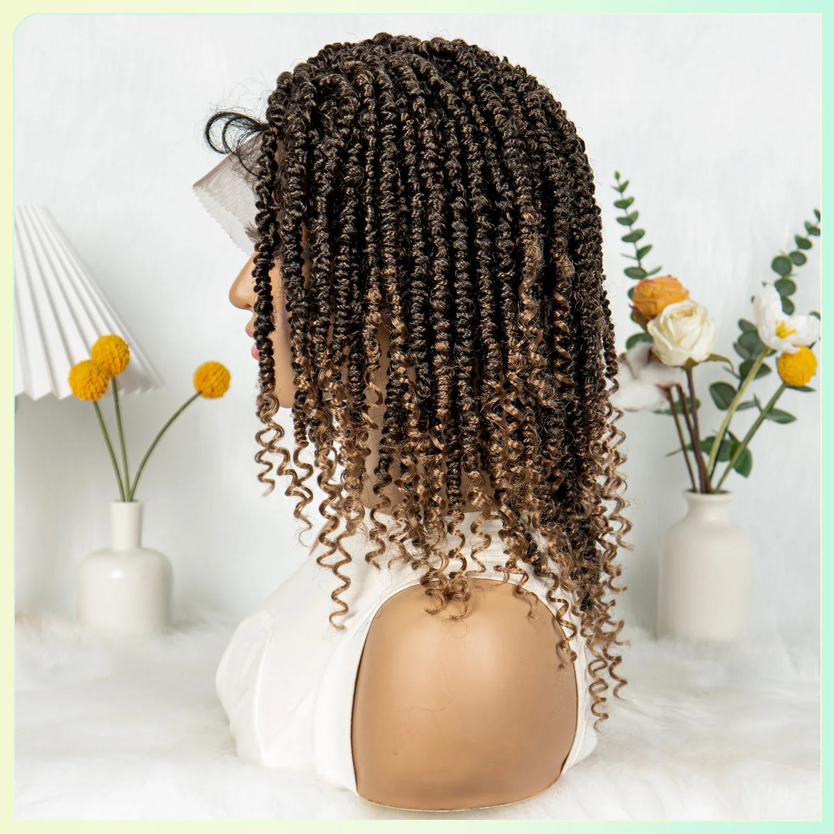 14 Inch Twisted Knotless Box Braids Wig | Full Lace | Baby Hair