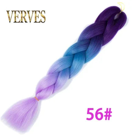 Synthetic Jumbo Braid Kanekalon Braiding Hair 24in | Ombre & Solid Colors | 100g