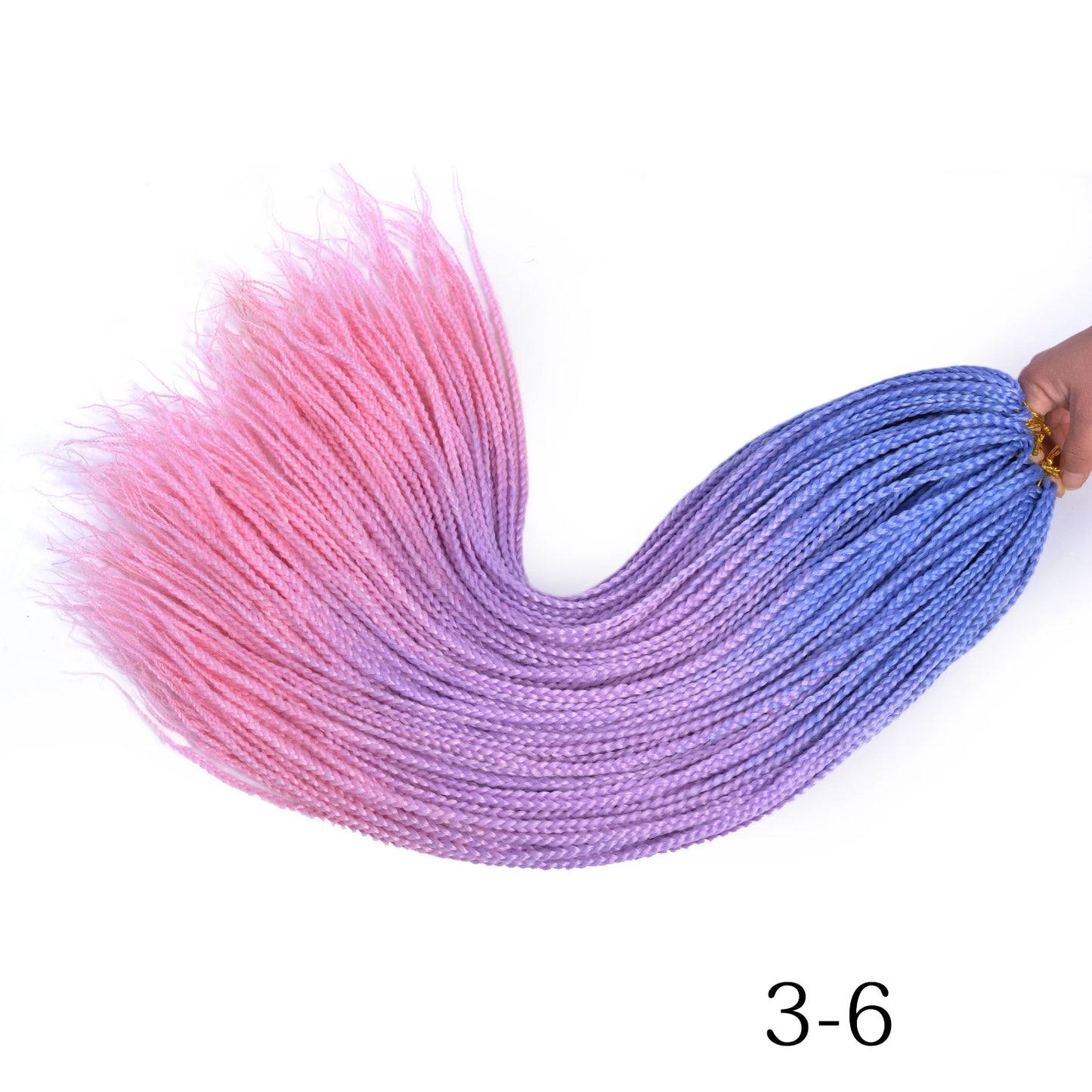 Ombre Box Braids Crochet Hair Extensions – Synthetic Straight Braiding Hair 14"/18"/24" | 22 Strands/Pack