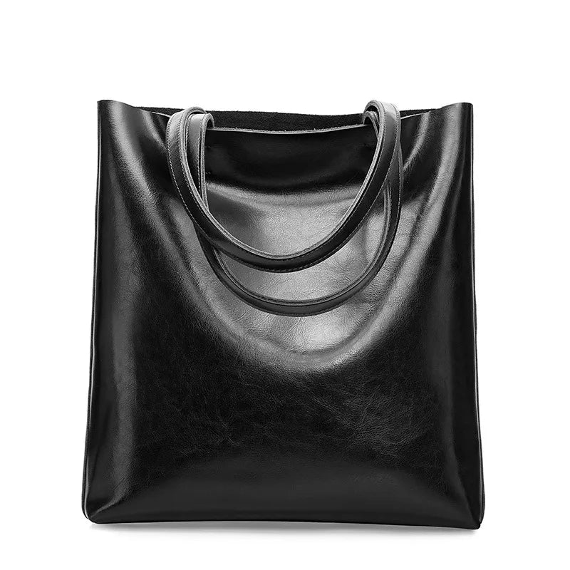 Real Genuine Leather Women's Shoulder Bags | Large Capacity Female Fashion Office Retro Handbag (Cow Leather, Big Bags for Women) Luxegan