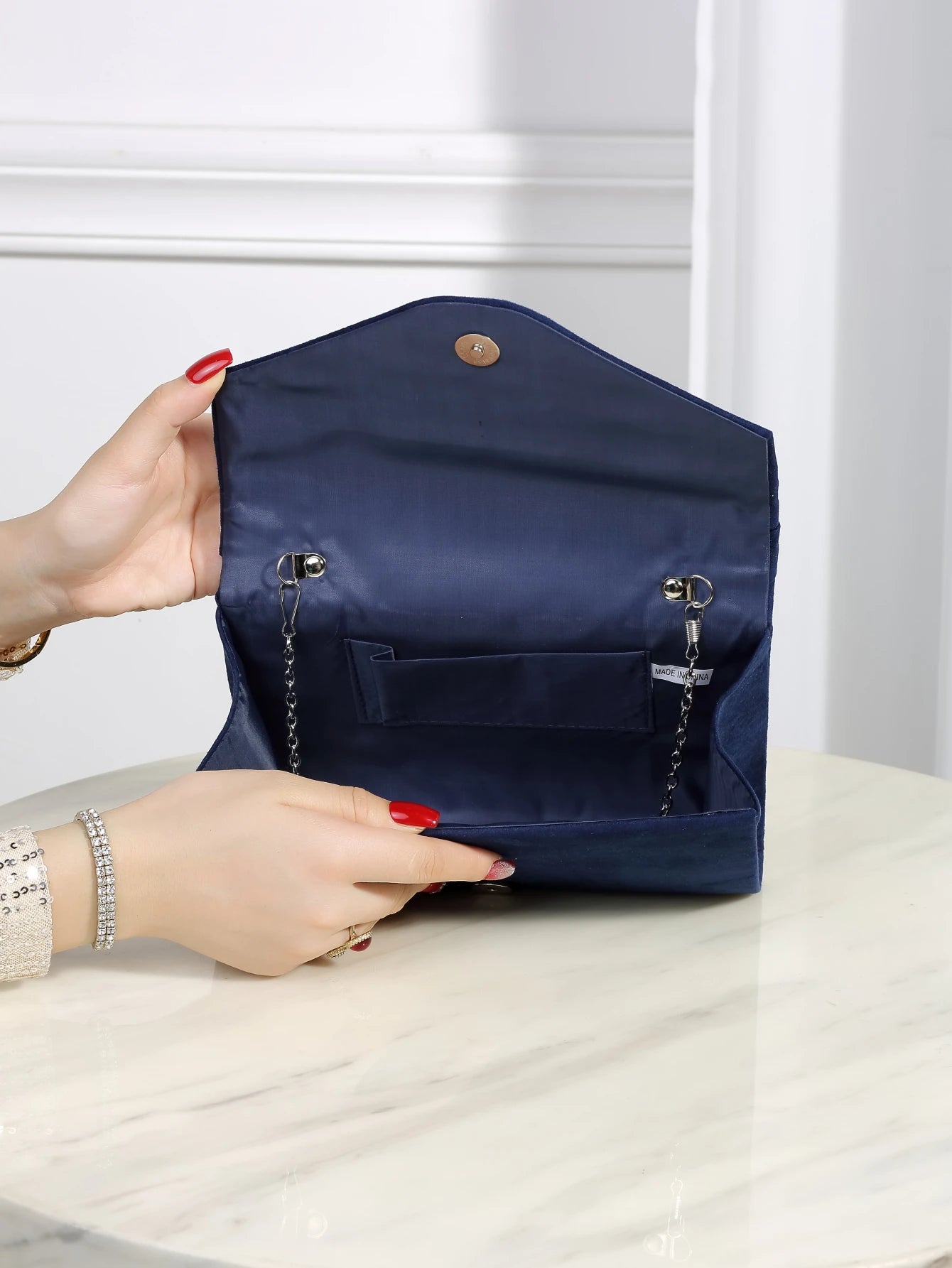 Luxury Evening Bag | Elegant & Quiet Luxurious Metal Trimmed Velvet Bag Luxegan