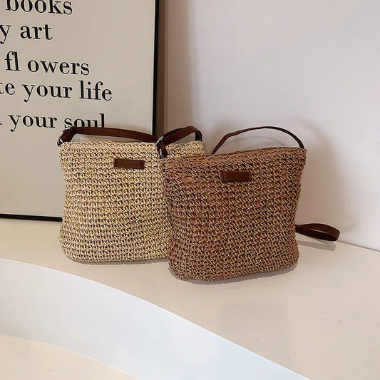 Summer Straw Saddle Bag | Handmade Woven Crossbody Purse Luxegan