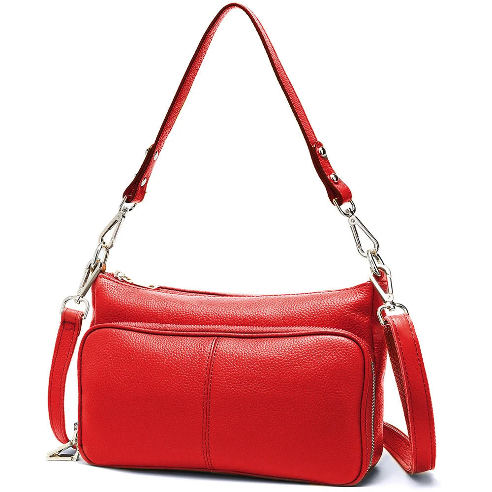 Women's Handbag 100% Genuine Leather Ladies Shoulder Crossbody Messenger Bag | Fashion Hobos Black High Quality Luxegan