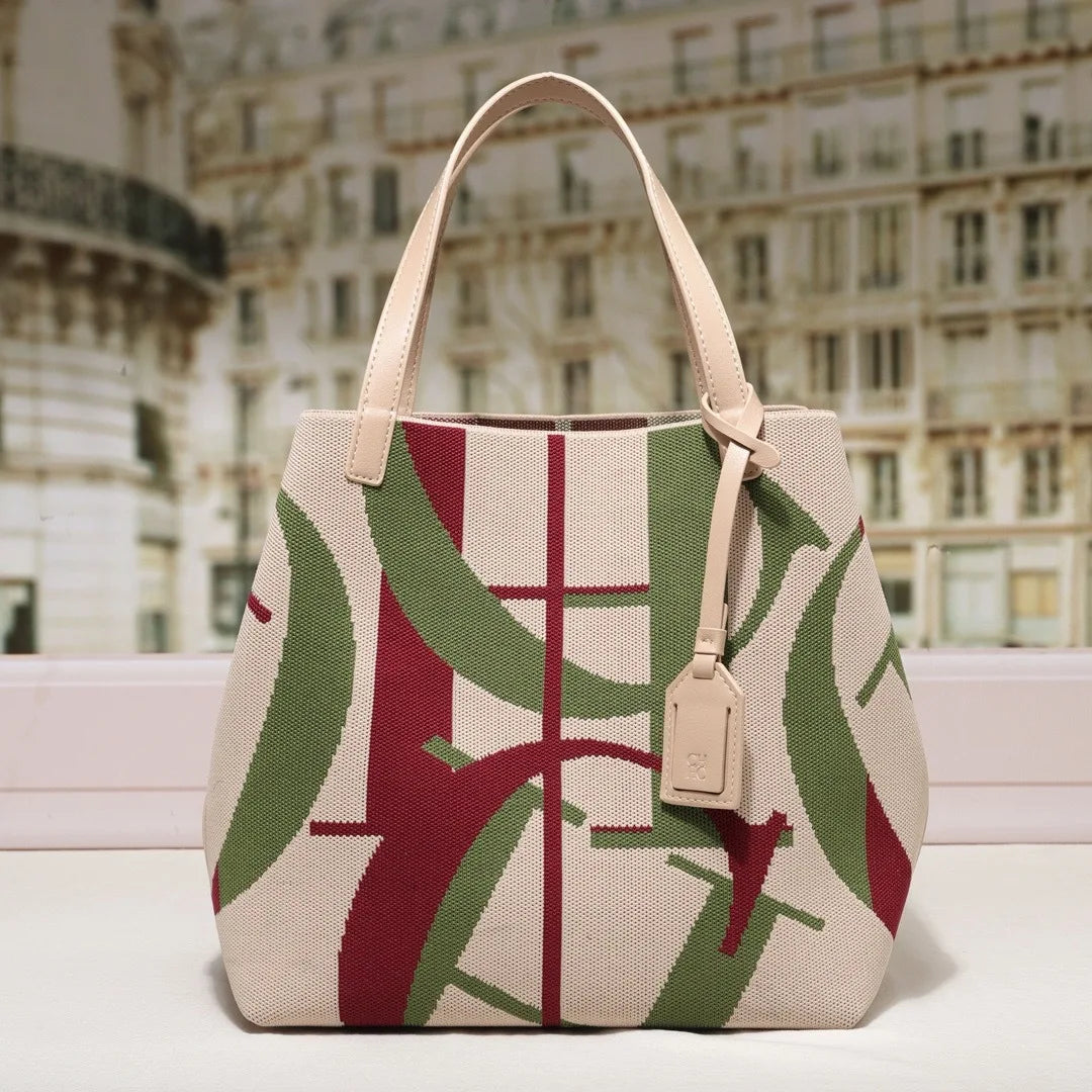 Women’s Large Capacity Fashion Tote Bag | Classic Solid Color High-Quality Shoulder Bag | CH Luxury Brand Inspired Shopping Handbag | Versatile Large Daily Tote (Model 230917) Luxegan