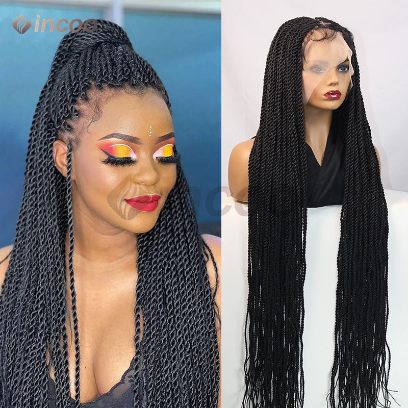 26-40 Inch Faux Locs Twist Wig | Full Lace | Small Box Braids