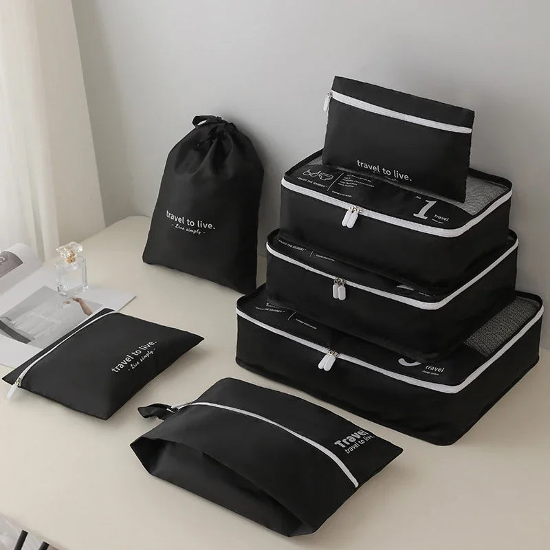 7-Piece Travel Storage Bag Set | Large Capacity Suitcase Organizer Luxegan