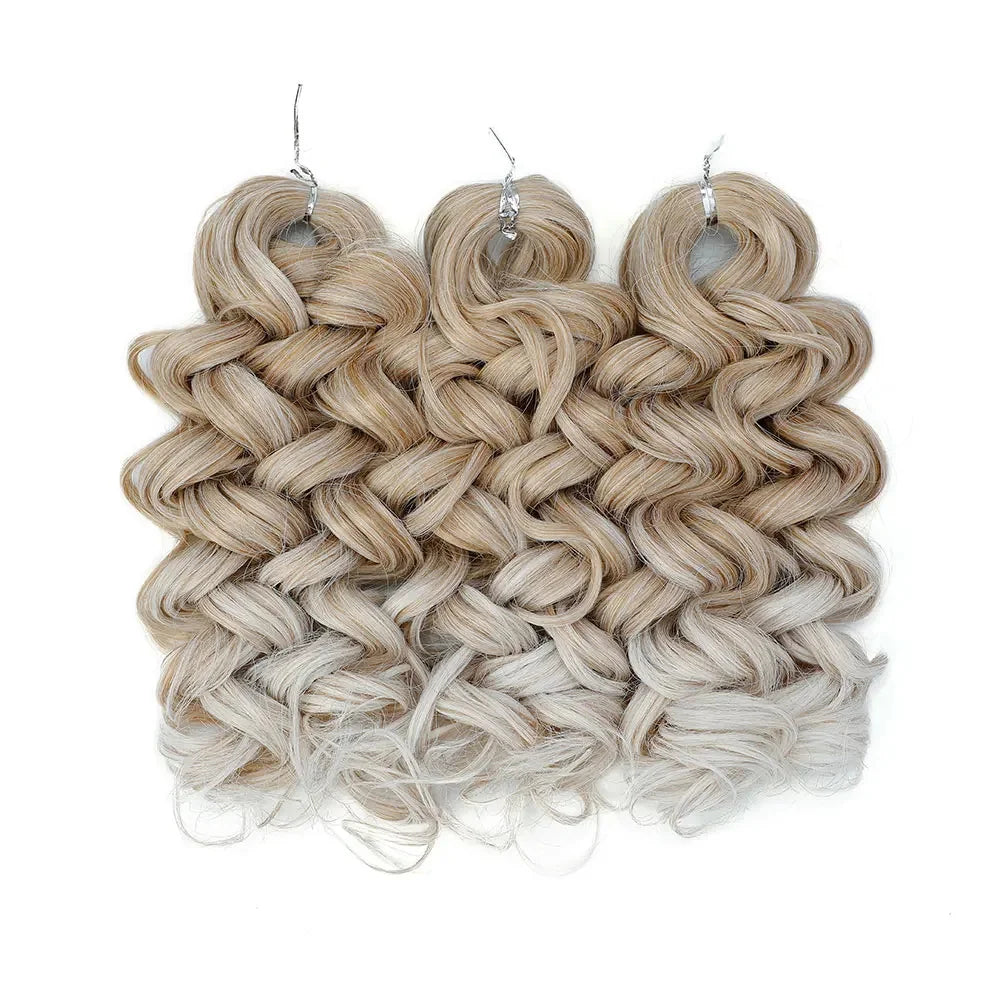 Ombre Deep Wave Twist Crochet Hair | Synthetic Braiding Hair | 12 Inches | 250g Luxegan