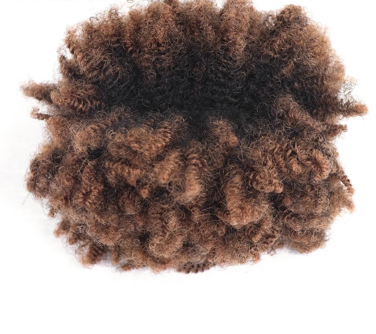 #30-#1-#30 Ombre Brown Afro Kinky Curly Bulk Human Hair | 50g Brazilian Crochet Braiding Hair Extensions (No Weft) Luxegan