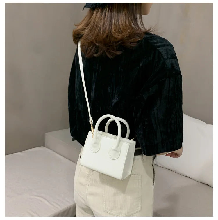 New Popular Retro Mini Handbag | Sophisticated Small Square Messenger Bag | Literary Inspired Vertical Shoulder Bag | Fashion-Forward Soft PU Leather Daily Satchel with Synthetic Leather Lining Luxegan