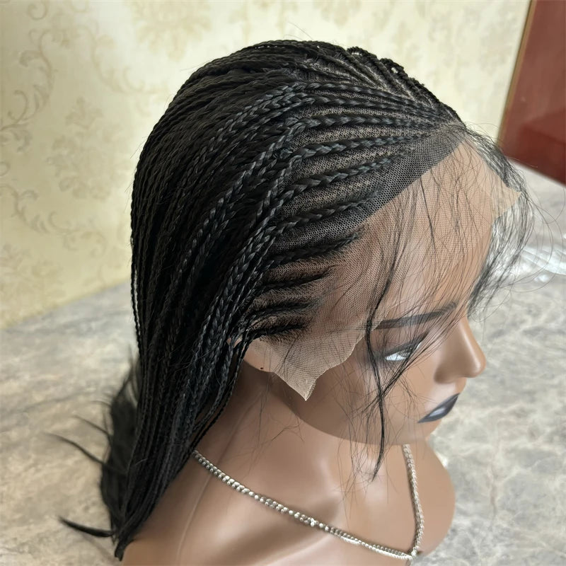 28 Inch Cornrow Box Braids Wig | Lace Frontal | Baby Hair