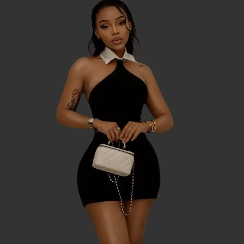 Off-Shoulder Backless Mini Dress Luxegan