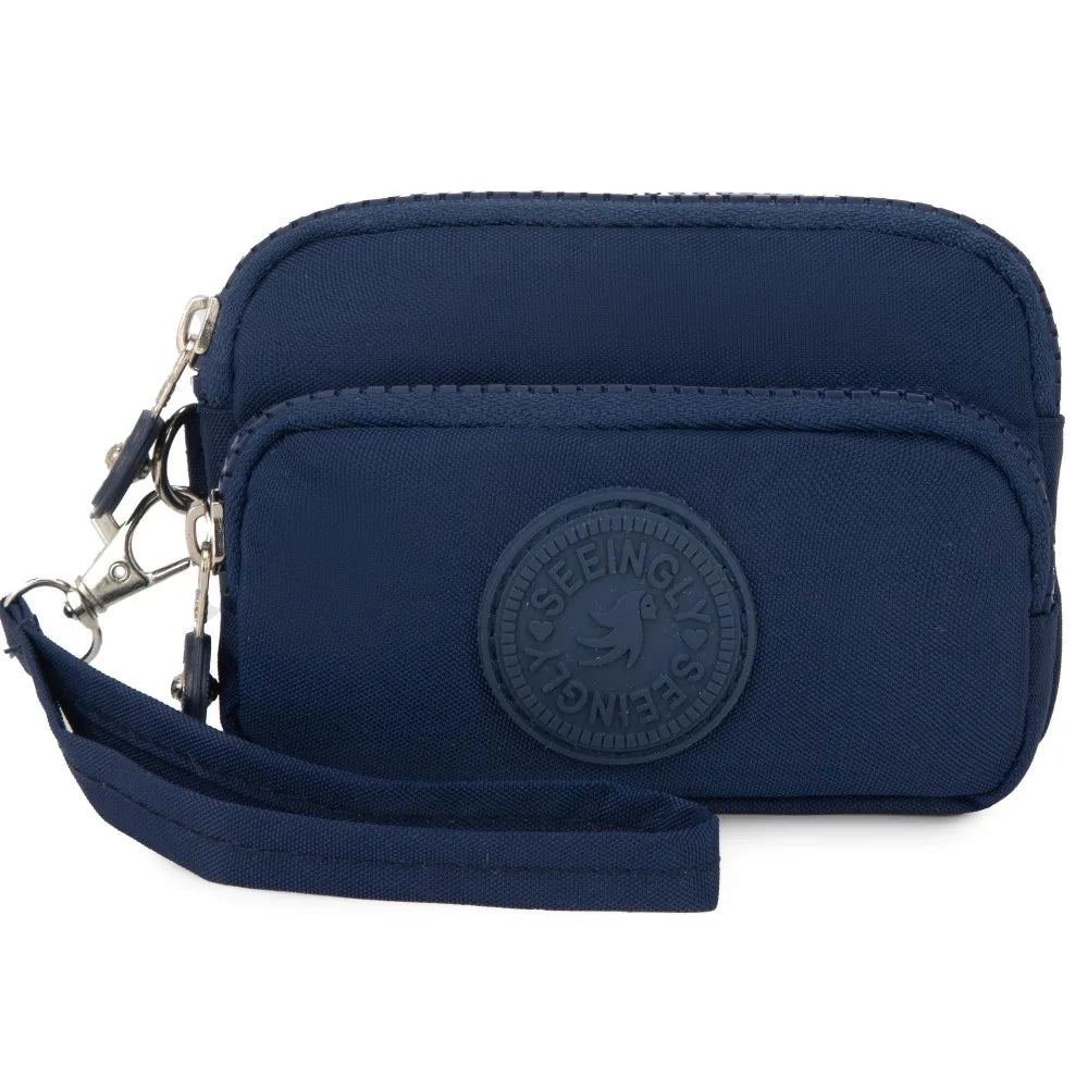New Waterproof Coin Purse with Key Ring | Solid Color Card Holder & Large Capacity Wear-Resistant Handbag (Unisex Storage Bag) Luxegan