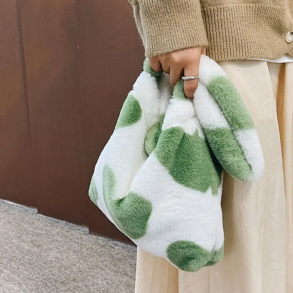 Plush Tote Bag | Fluffy Shoulder & Top-Handle Handbag Luxegan