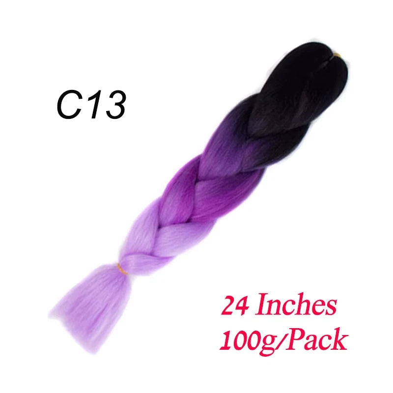 Lihui 24 Inch Pre-Stretched Synthetic Braiding Hair – Kanekalon Jumbo Braid | 100g | 100+ Ombre Colors