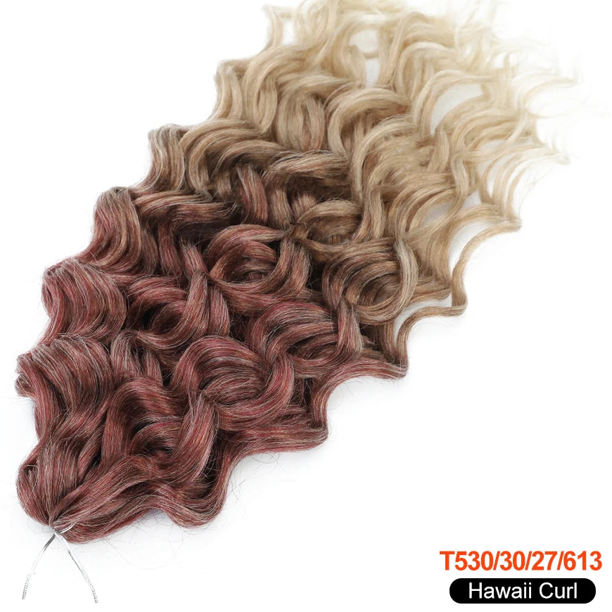 Deep Wave Twist Crochet Hair | Ombre Afro Curls Braiding Extensions | 18–24 Inches Luxegan