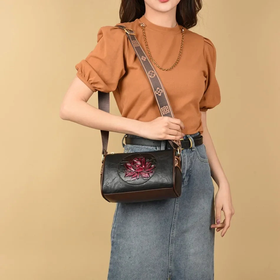 Genuine Soft PU Leather Handbags for Women | Vintage Shoulder Tote Bag & Large Capacity Purse