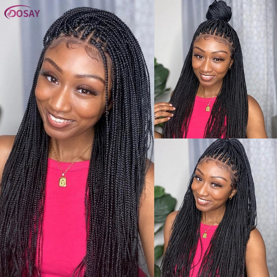 36 Inch Knotless Cornrow Box Braided Wig | HD Full Lace | Hand Tied