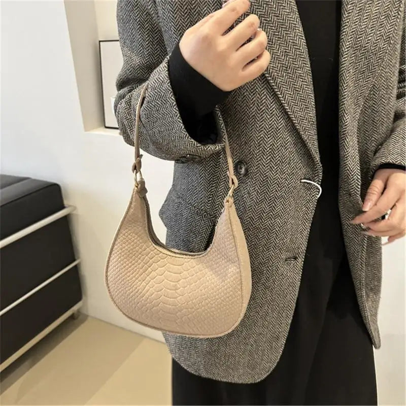 NEW Felt-Texture Armpit Bag | Soft PU Leather Solid Color Shoulder Bag | Fashion Women's Hobo Handbag Luxegan