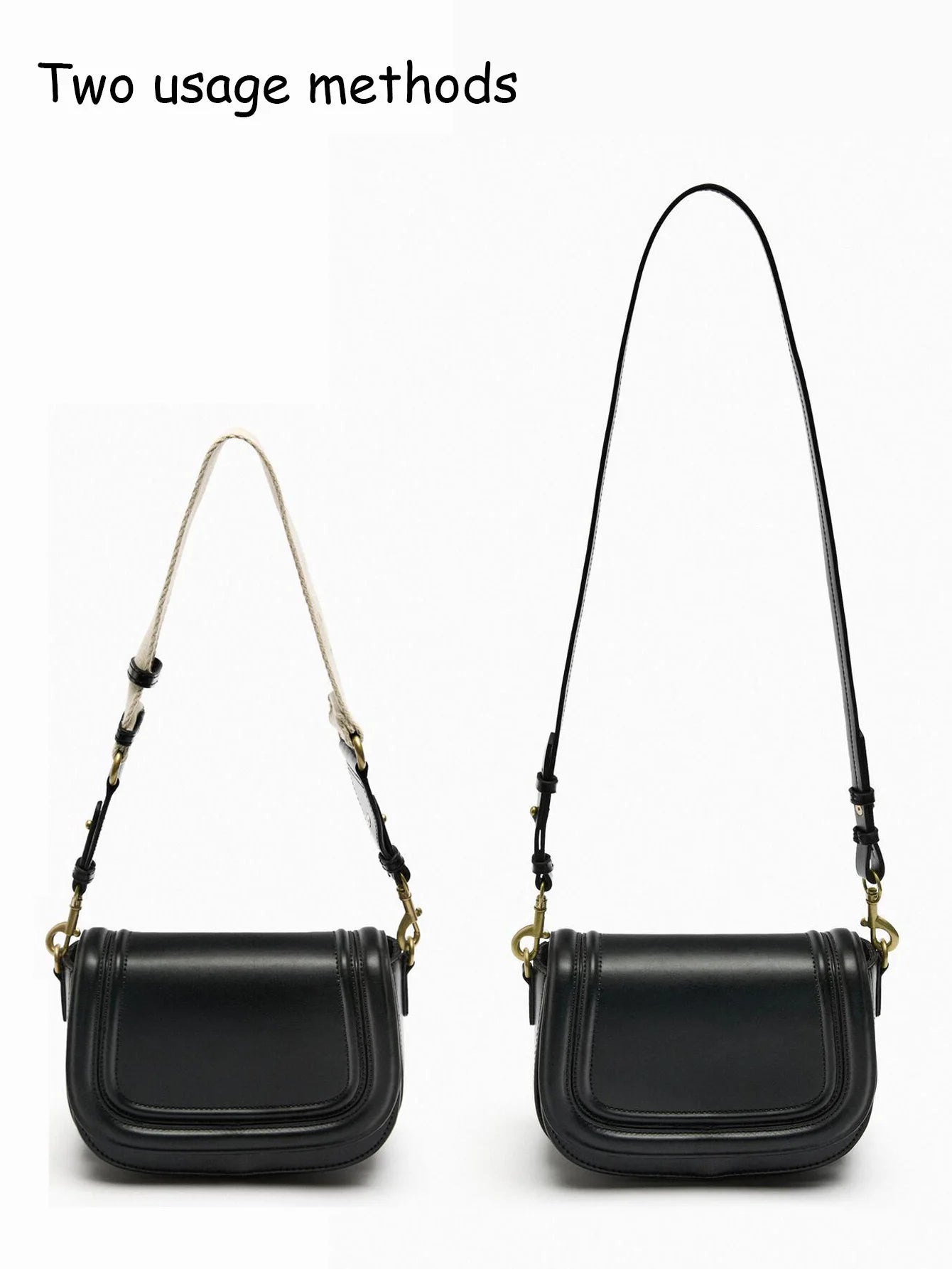 Saddle Bag | Popular Foreign Trade Shoulder Bag & New Wide Shoulder Strap Diagonal Cross Armpit Bag Luxegan