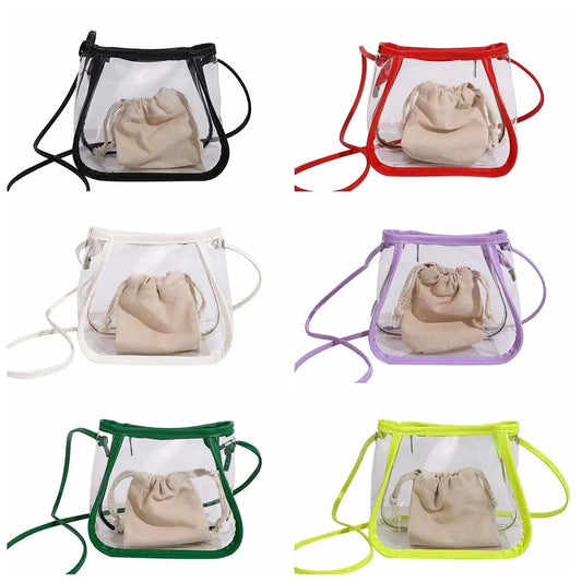 Creative 2-in-1 Clear Crossbody Bag | Portable Waterproof PVC Shoulder Tote (Casual Women's Commuting Bag) Luxegan
