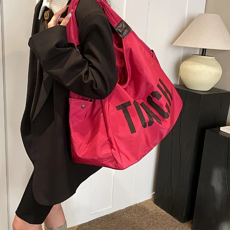 Large Capacity Casual Mother Bag | Simple Nylon Oxford Fabric Travel & Yoga Shoulder Tote Bag for Women Luxegan