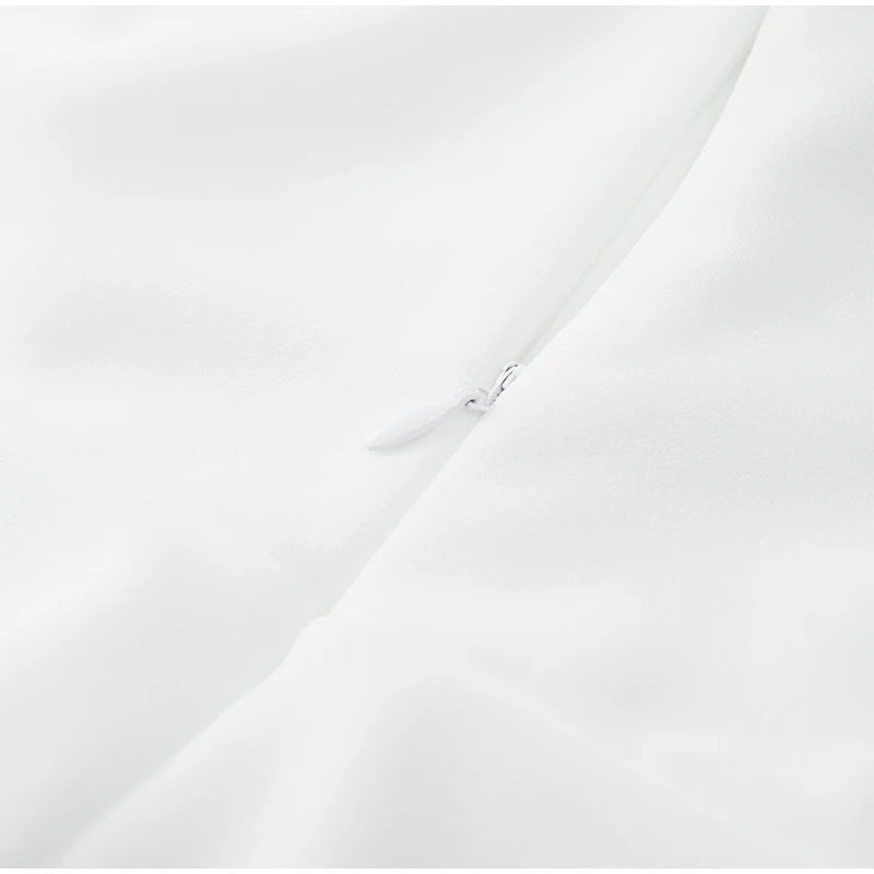 Elegant White Mesh Splicing Slim Women Strapless Dress Chic Scarf Neck Off Shoulder High Waist Long Dresses Lady Party Robes