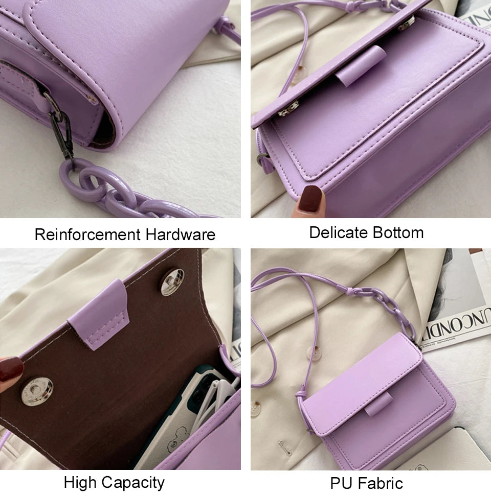 Fashion Brand Women's Small Crossbody Bag | Lightweight PU Leather Messenger Bag (Flap Handbag Purse, Summer Travel Bag for Female) Luxegan