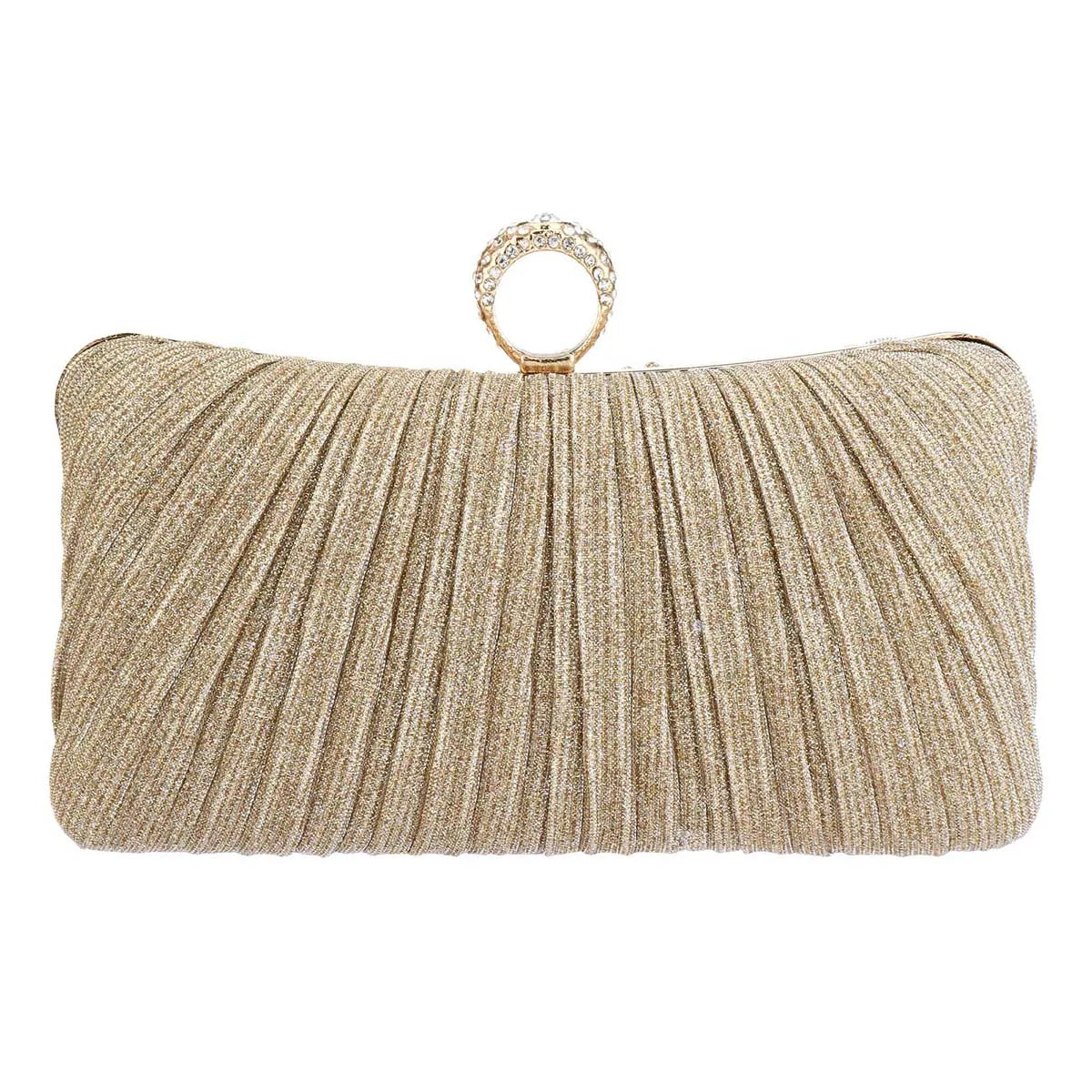 Luxury Design Women's Evening Clutch Bag | Shoulder Bag, Party Wedding Prom Birthday Long Square Bags & Pleated Elegant Handbag 
Luxegan