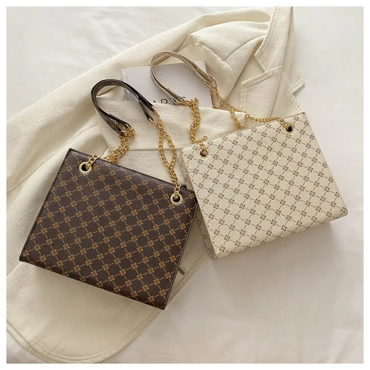 Fashionable Commuting Tote Bag | Women's Retro Casual Chain Shoulder Bag & Large Capacity Handbag Luxegan