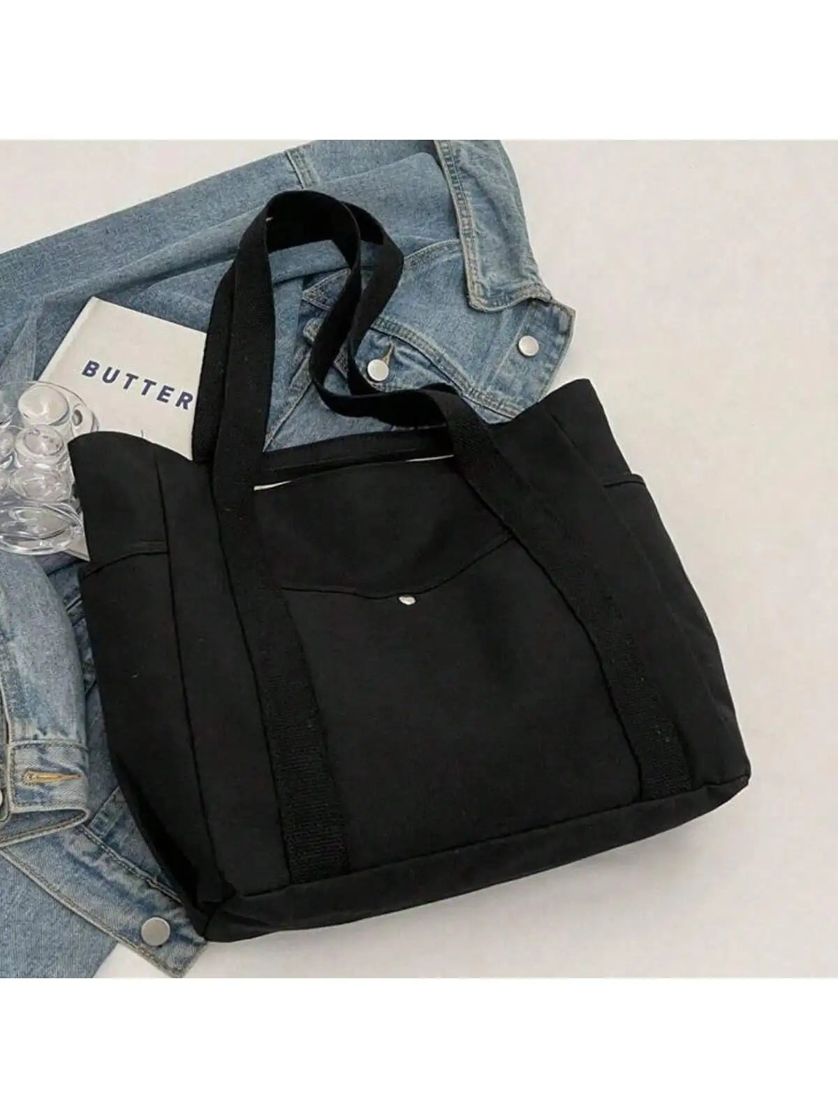 Polyester Solid Casual Tote | Large Capacity Multi-Pocket Crossbody Bag Luxegan