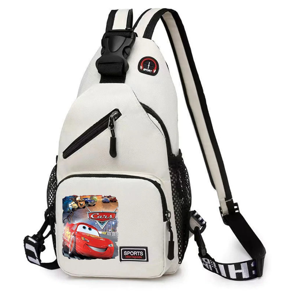 Cars Lightning McQueen Chest Bag Sling Messenger Bag | Crossbody Backpack Travel Sports Bagpack | Men Shoulder Bag Women Rucksacks Luxegan