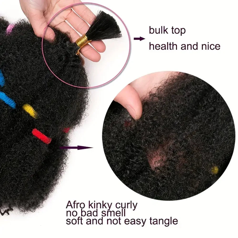12 Inch Pre-Fluffied Afro Kinky Twist Braiding Hair | Synthetic Bulk Hair Extensions Ombre Colors - view 5