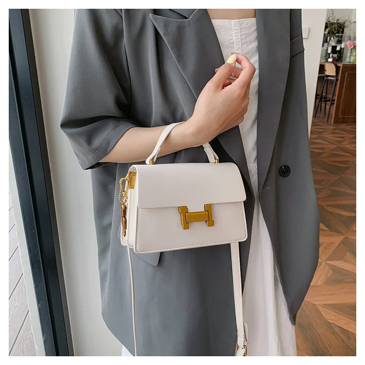 New Fashion Korean Style Small Square Bag | Textured Versatile Shoulder Crossbody Handbag for Women (Solid Color) Luxegan