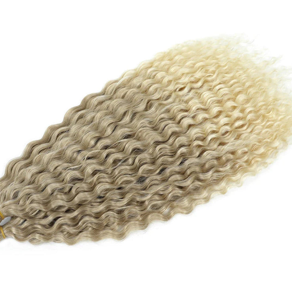 Ariel Curl Water Wave Twist Crochet Hair Extensions | Synthetic Ombre Braiding Hair 22-30 Inch - view 50