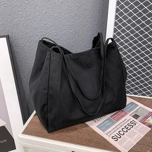 Large Capacity Canvas Shopper Tote | Eco-Reusable Grocery Handbag & Travel Shoulder Bag Luxegan