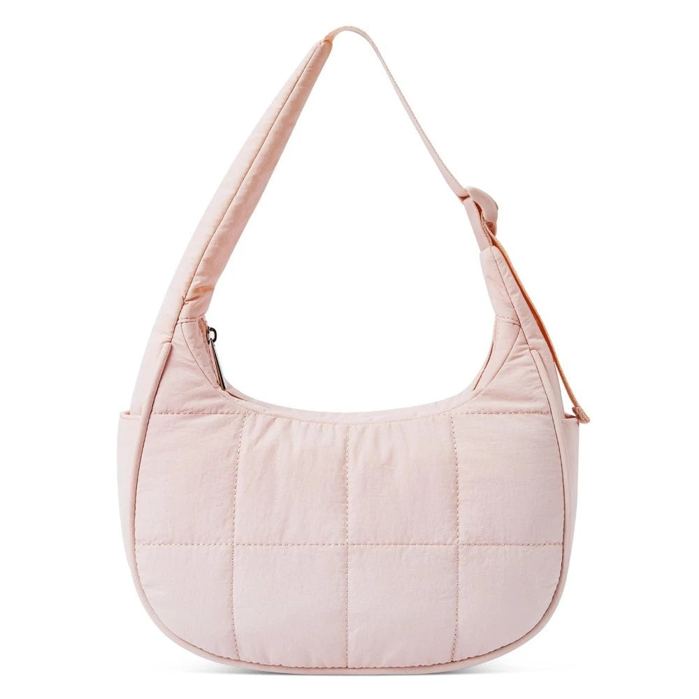 New Fashion Puffy Puffer Shoulder Bag | Large Capacity Waterproof Nylon Underarm Bag with Adjustable Strap (Woman/Girl) Luxegan