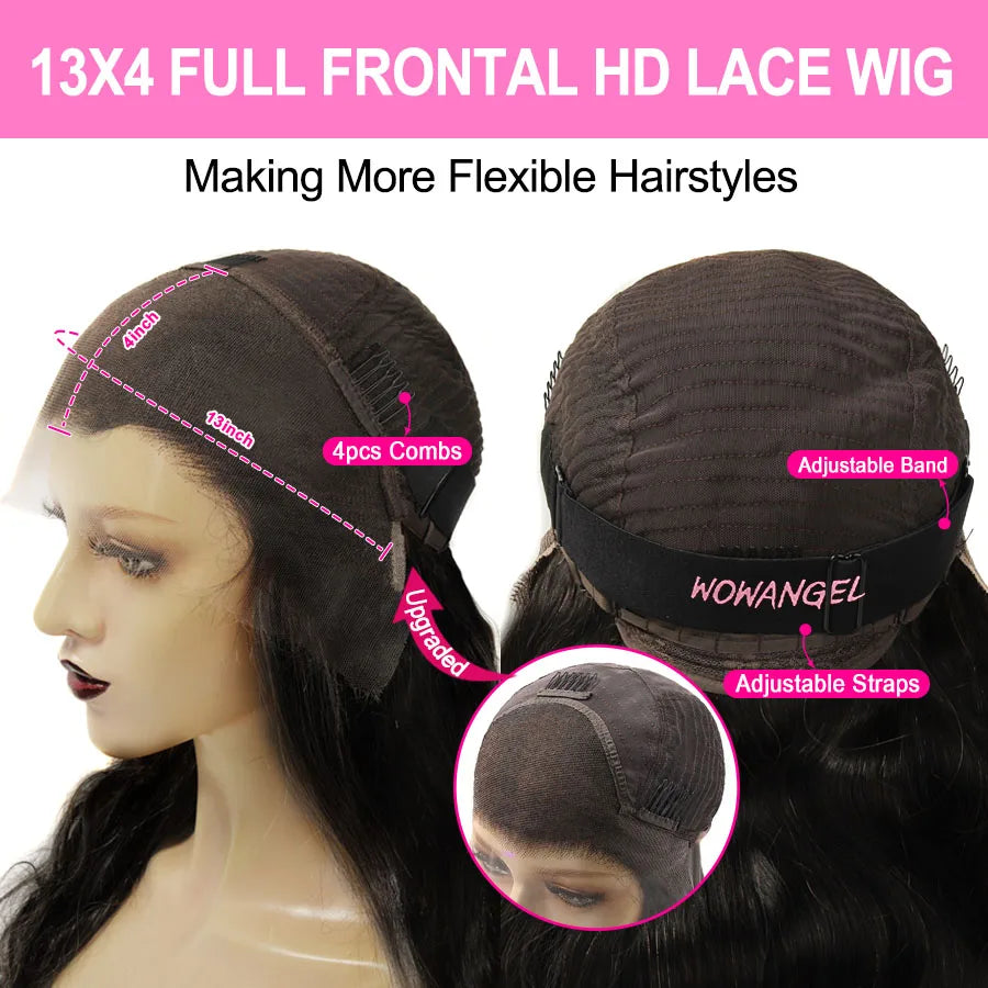 Premium 28-Inch Ash Blonde Body Wave HD Lace Front Human Hair Wig | Luxury Glueless Ombre Colored Brazilian Remy Hair | 13x6 Full Frontal Swiss Lace Melt Skins Wig | Top Grade Model 1 Piece Only Average Cap Size Luxegan