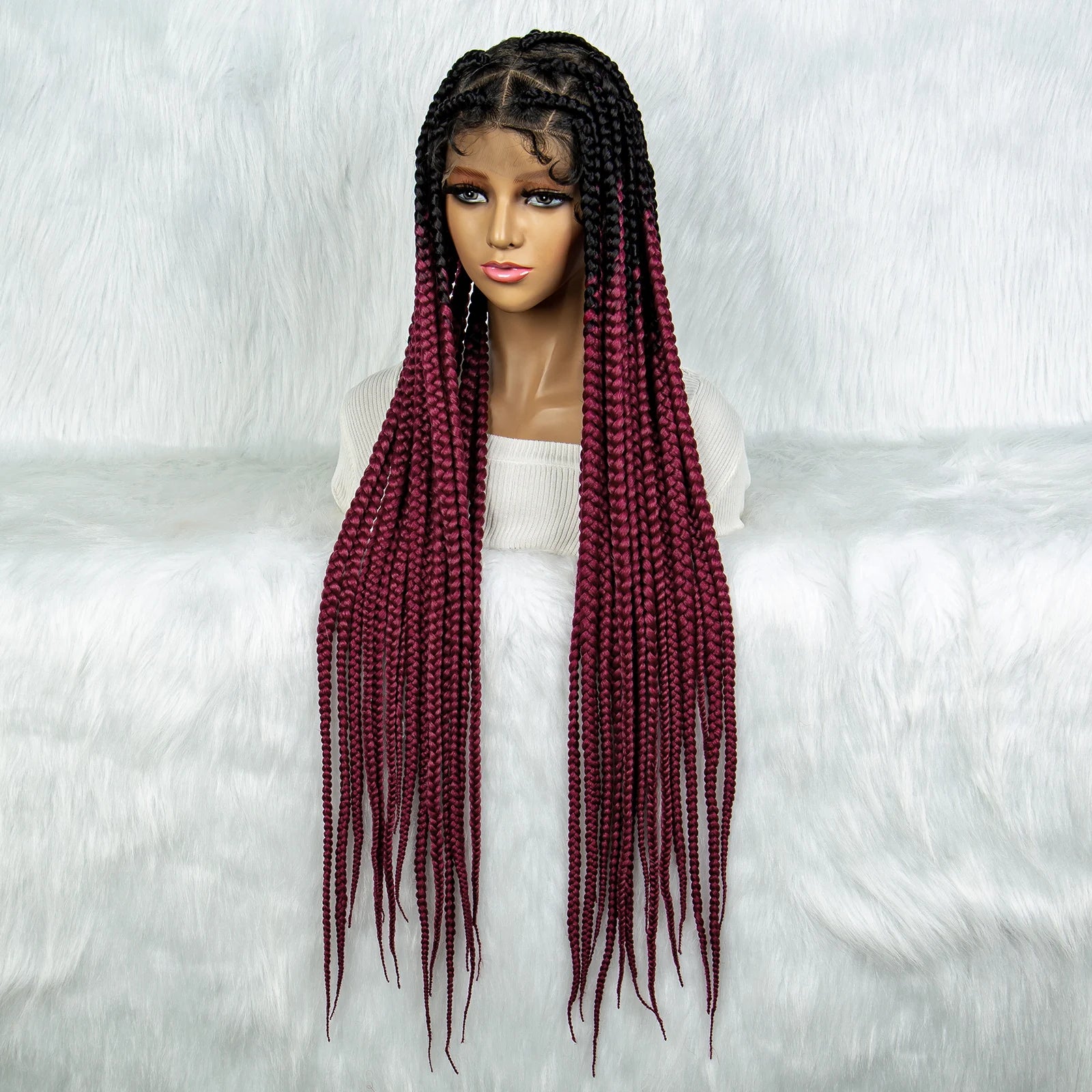 KIMA Colorful Braided Wig | Full Lace | Butterfly Locs & Dreadlocks Options Luxegan