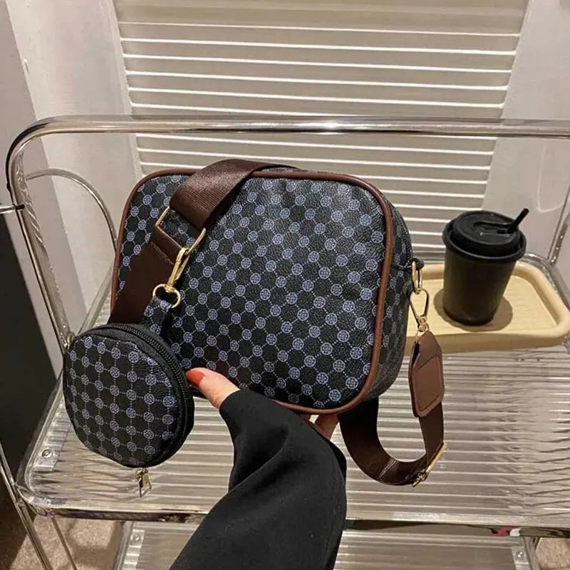 PU Leather Plaid Casual Tote | Moderate Hardness Vintage Handle Crossbody Bag Luxegan