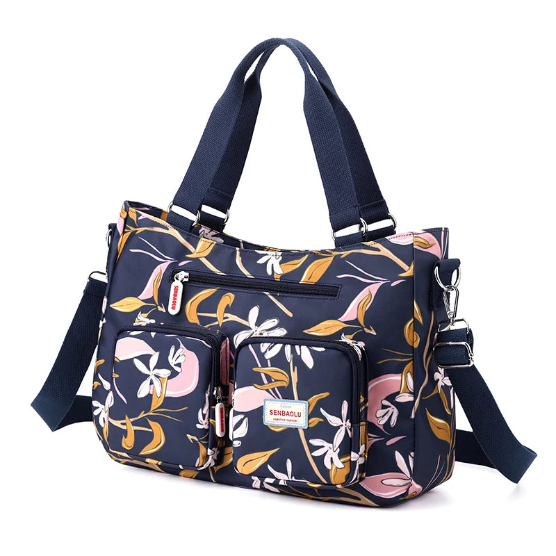 Fashion Floral Pattern Large Capacity Women Handbag | High Quality Fabric Casual Tote & Multi-pocket Shoulder Bag (SAC) Luxegan