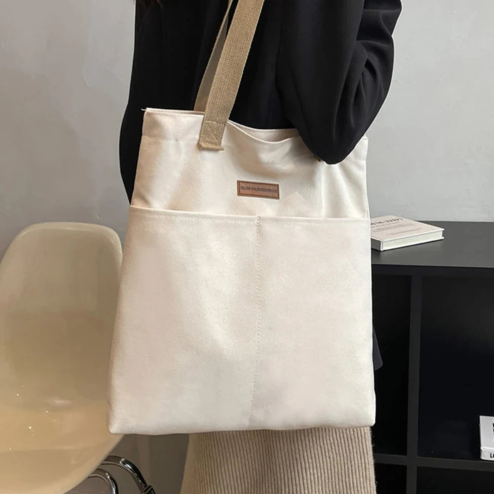 Soft Unisex Canvas Commuter Tote | Large Capacity Sewing Thread Handbag Luxegan