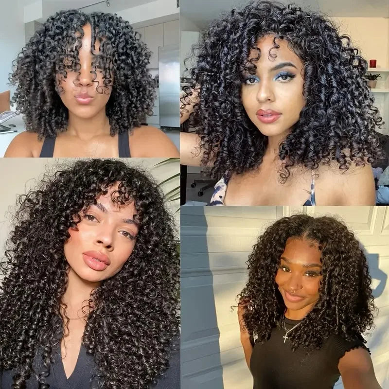 Knotless Small Spirals Curly Feather Crochet Human Hair Extensions – Invisible Pre-Separated Pixie - view 4