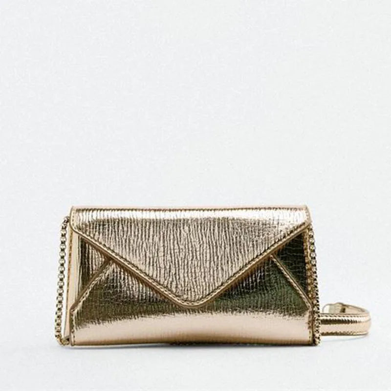 Fashionable Small Square Shoulder Bag | Mini Chain Envelope Crossbody for Women | Trendy Polyester Clutch Handbag | Versatile Solid Color Square Purse with Flap Pocket Luxegan