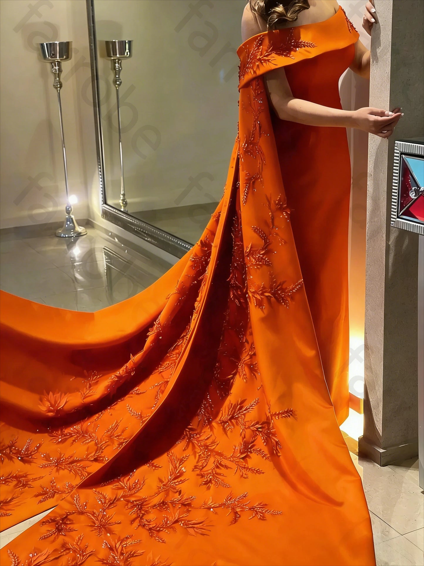 Elegant Beaded Applique Long Wrap Prom Gown | Ankle-Length Sheath Evening Party Dress | Premium Floral Chiffon A-Line Special Occasion Dress | Model 1 Sleeveless Cap Sleeve Gown with Zipper Back Luxegan