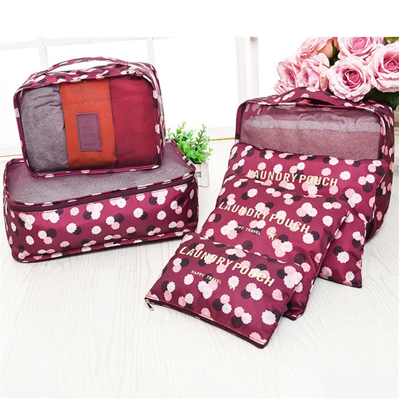 6 PCS Travel Storage Bag Set | Tidy Organizer Wardrobe Suitcase Pouch Luxegan