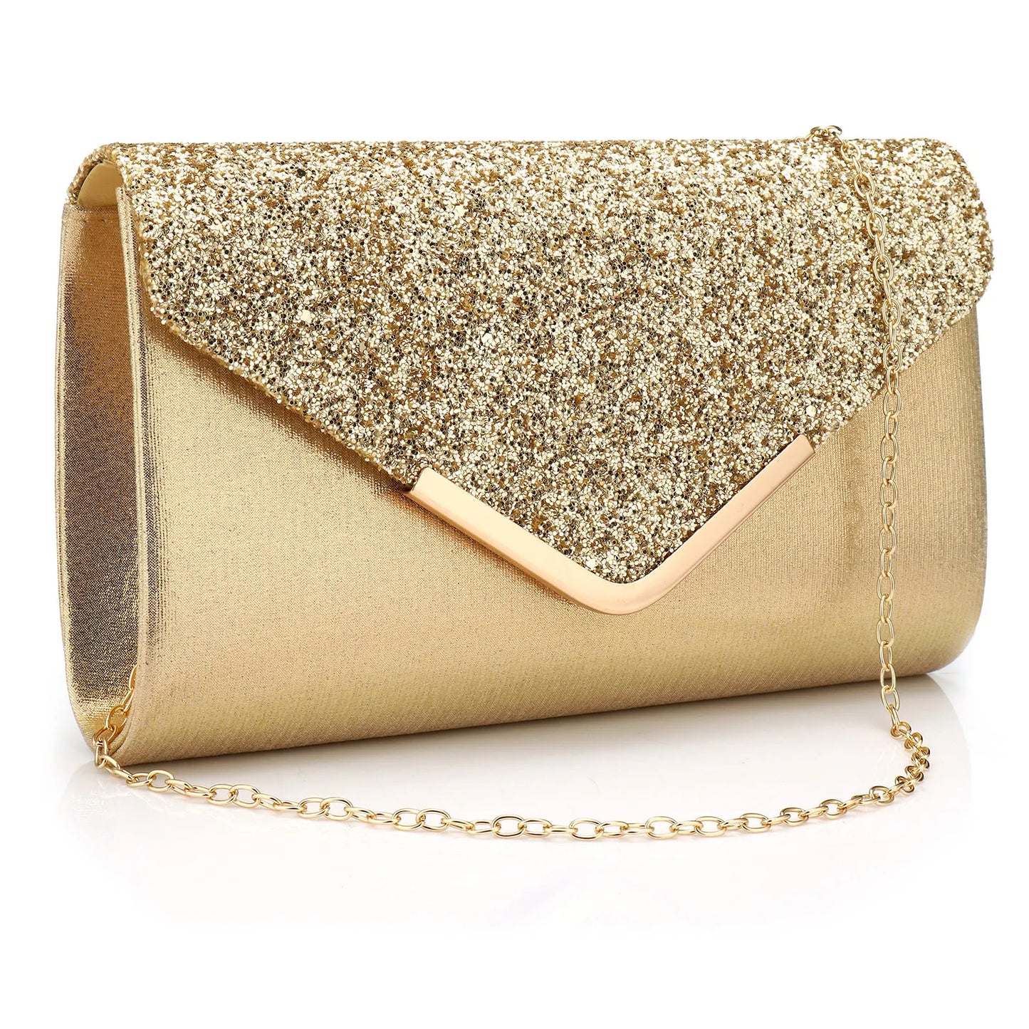 Sequined Envelope Clutch Bags For Women Fashion Gold Purses And Handbags With Chain Shoulder Bags Wedding Party Clutches