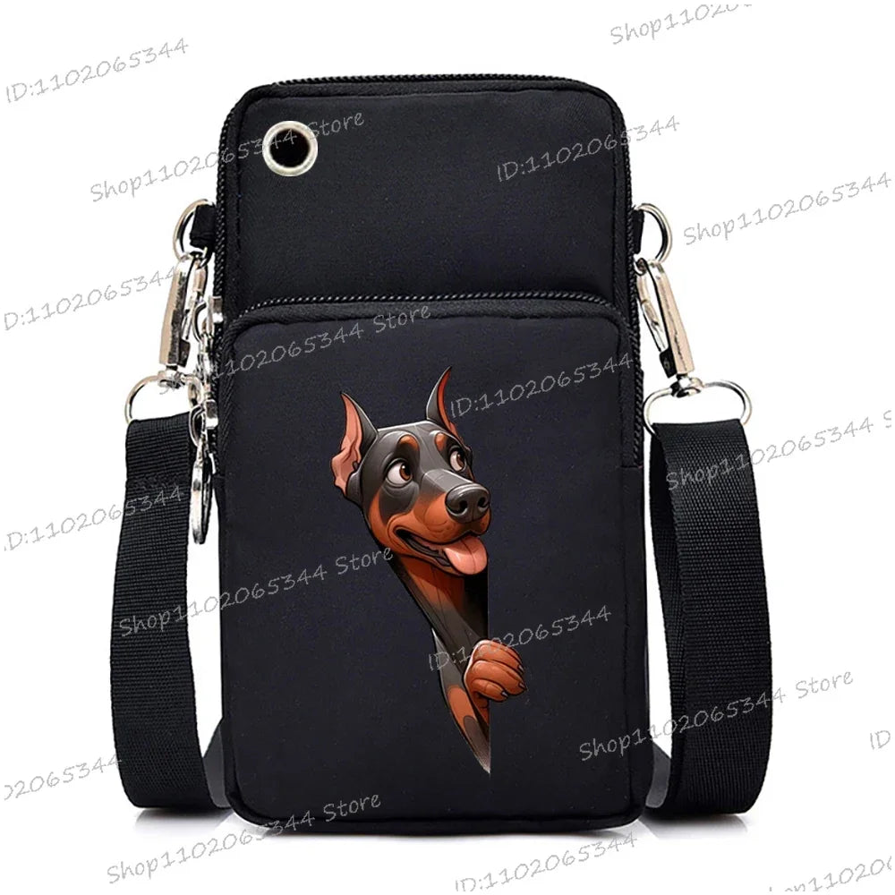 Funny Anime Dog Print Mobile Phone Bag | Unisex Crossbody & Handbag Luxegan