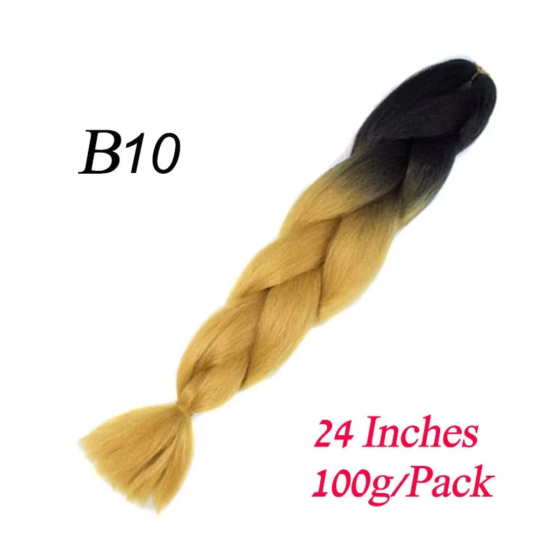 Lihui 24 Inch Pre-Stretched Synthetic Braiding Hair – Kanekalon Jumbo Braid | 100g | 100+ Ombre Colors